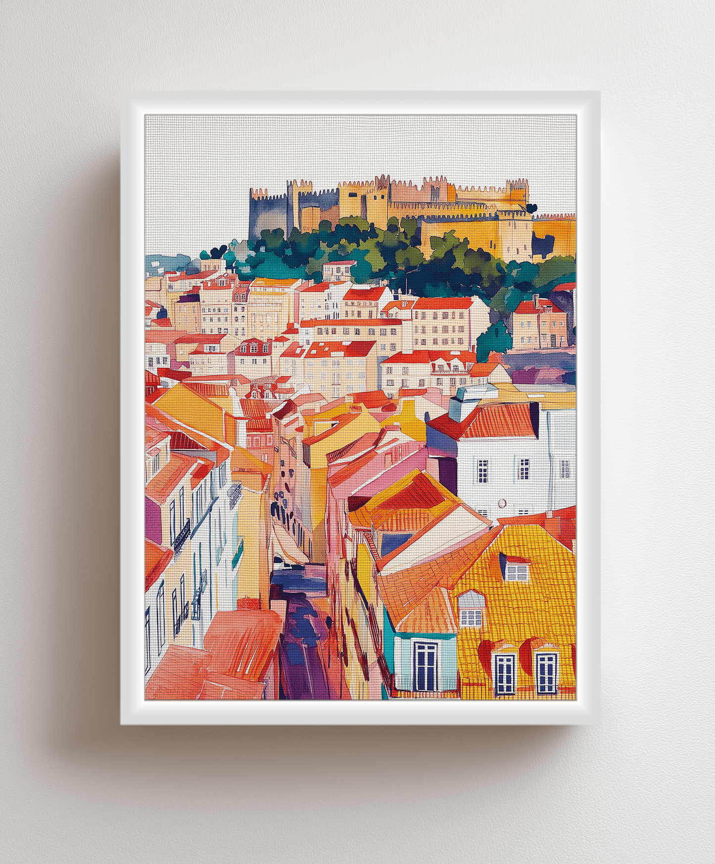 Canvas painting "The Multicolored City"