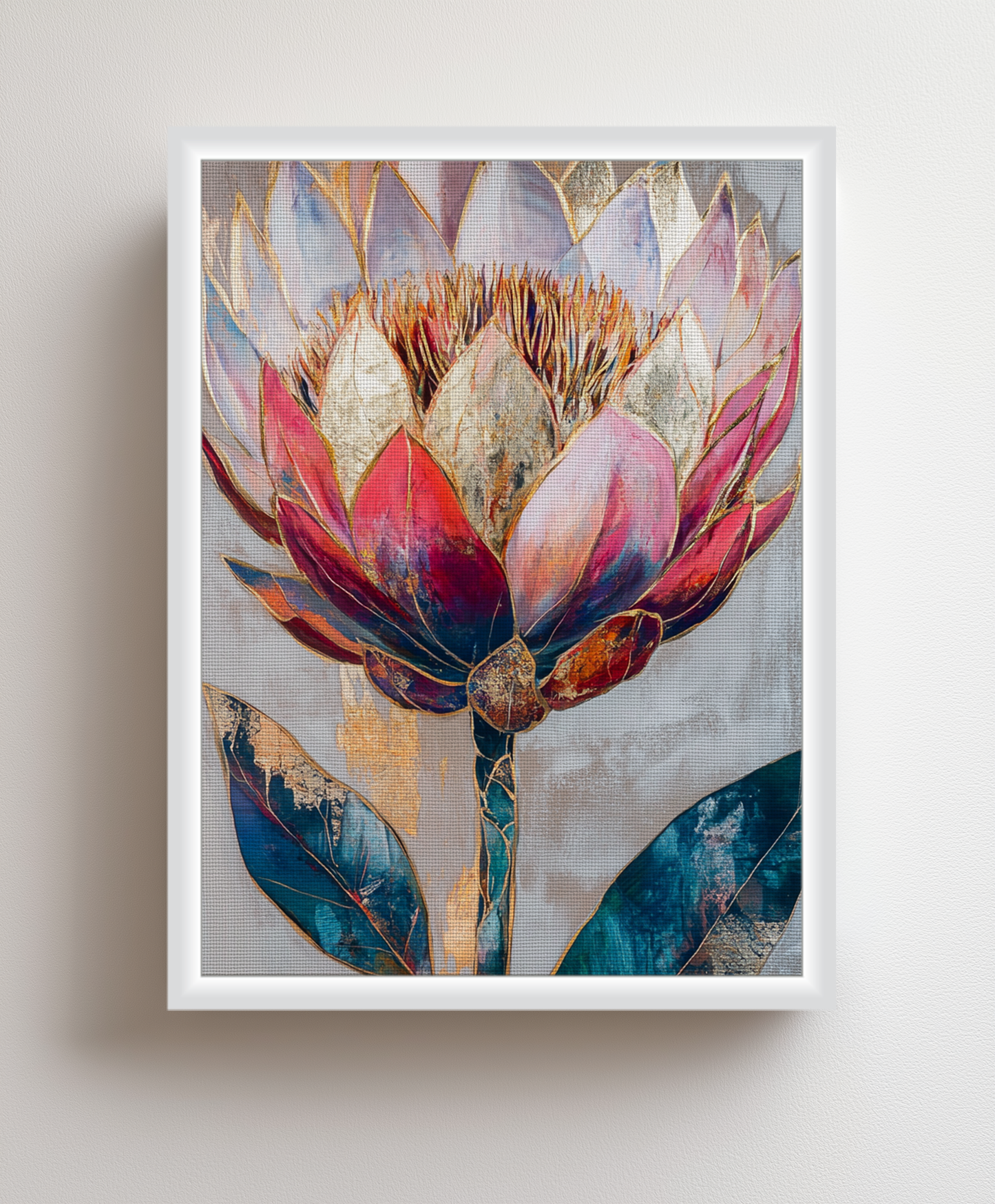 Metallic Flower canvas painting