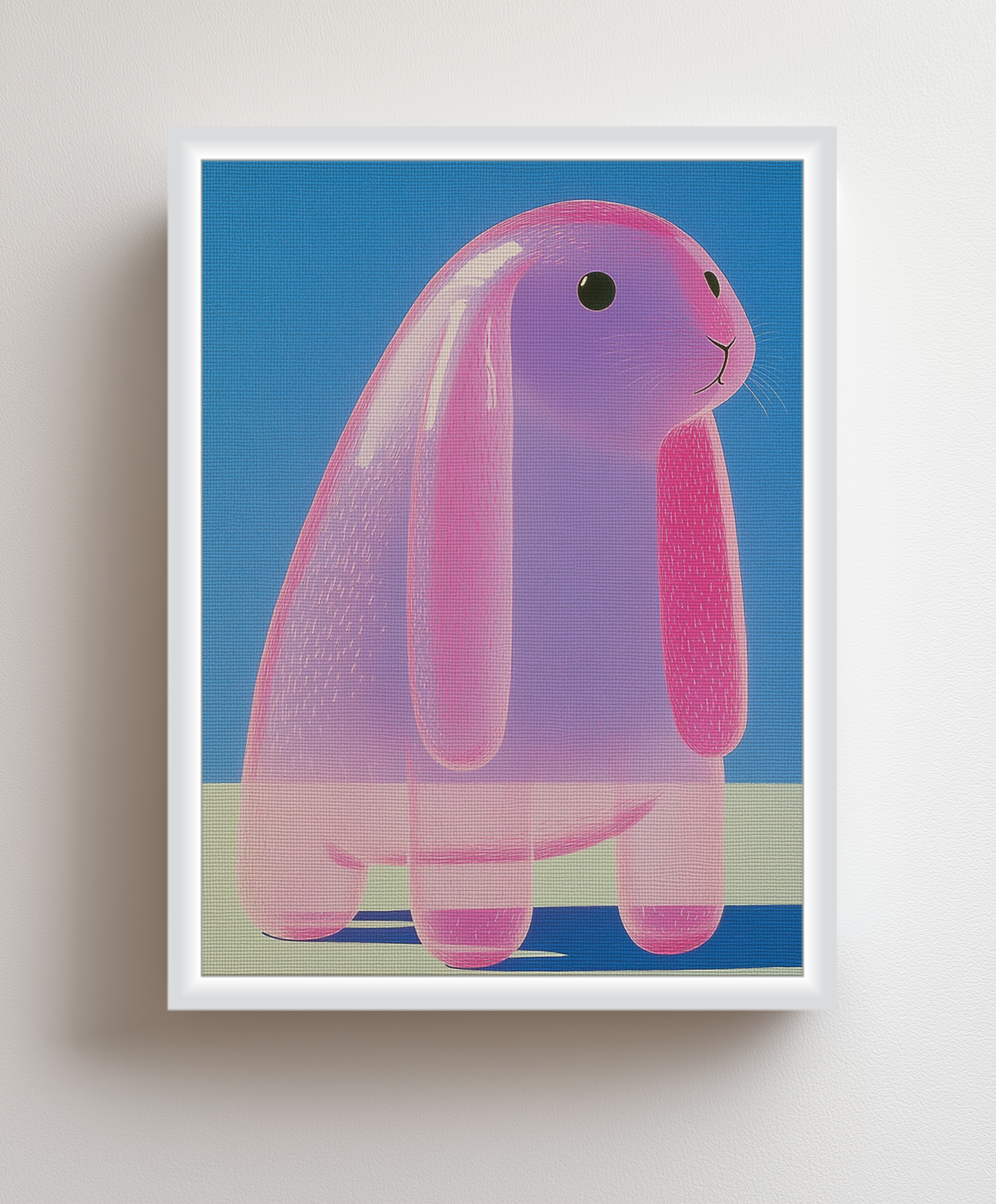 Translucent rabbit canvas painting