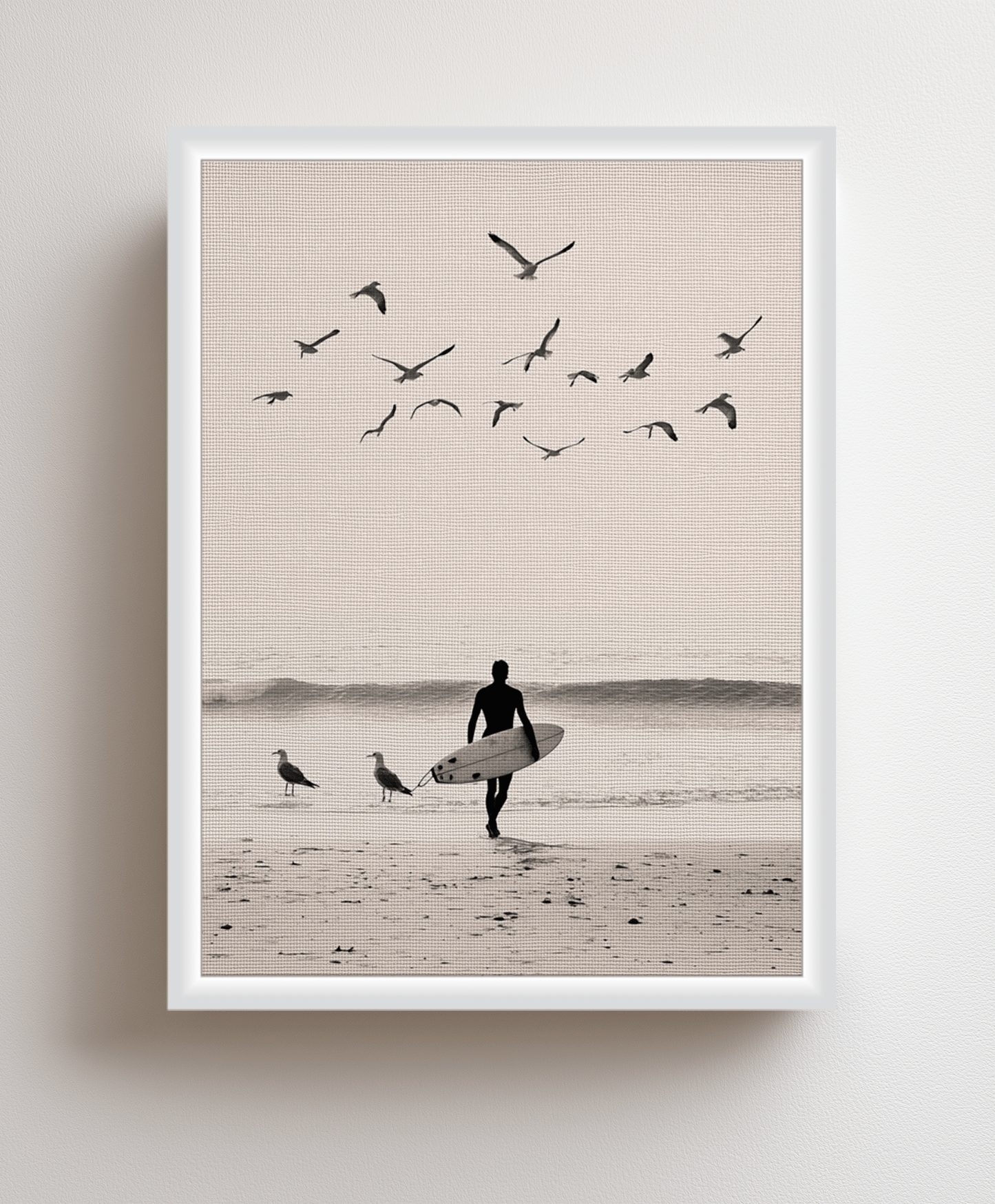 Canvas painting The Surfer and the Birds