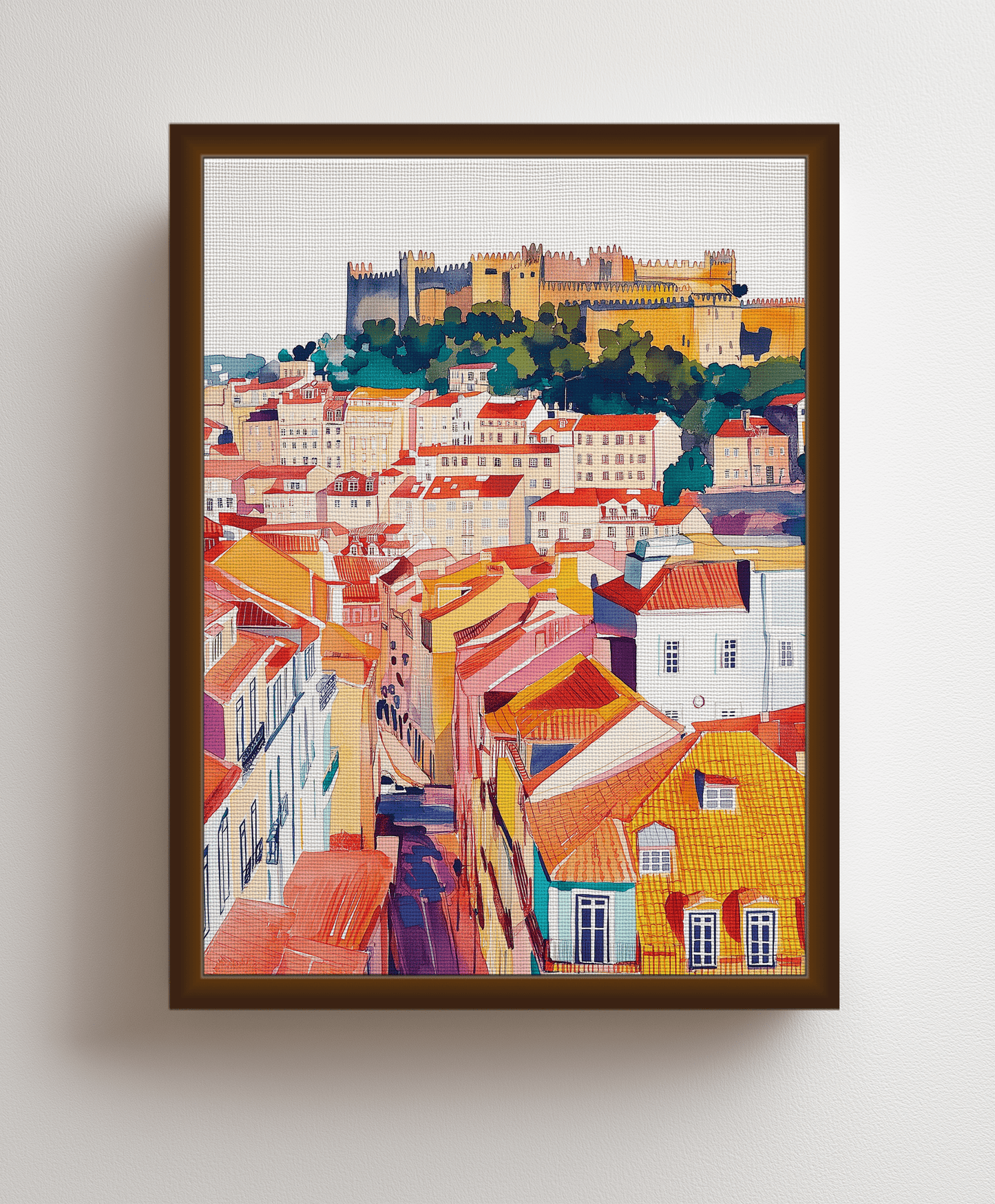 Canvas painting "The Multicolored City"