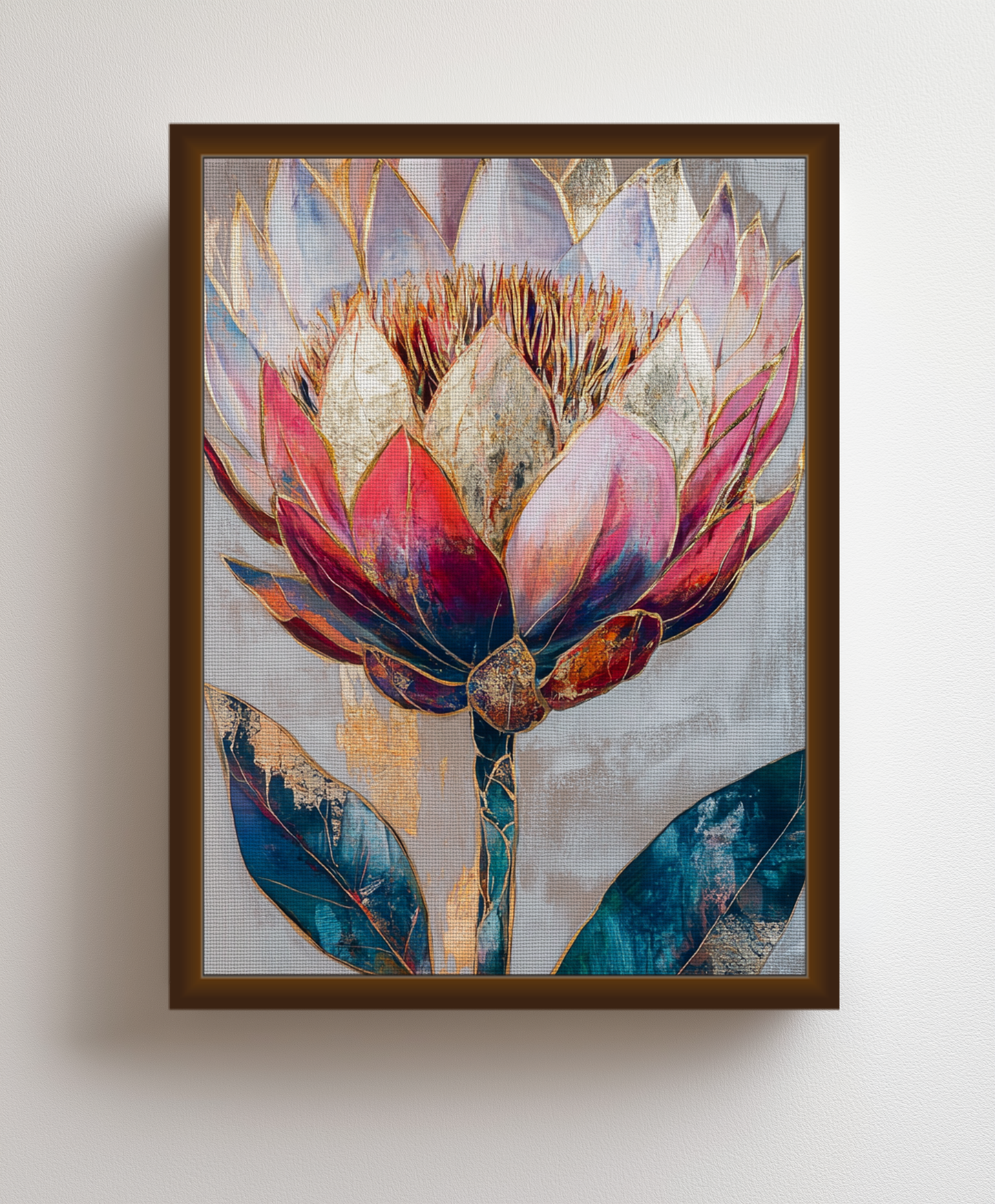 Metallic Flower canvas painting