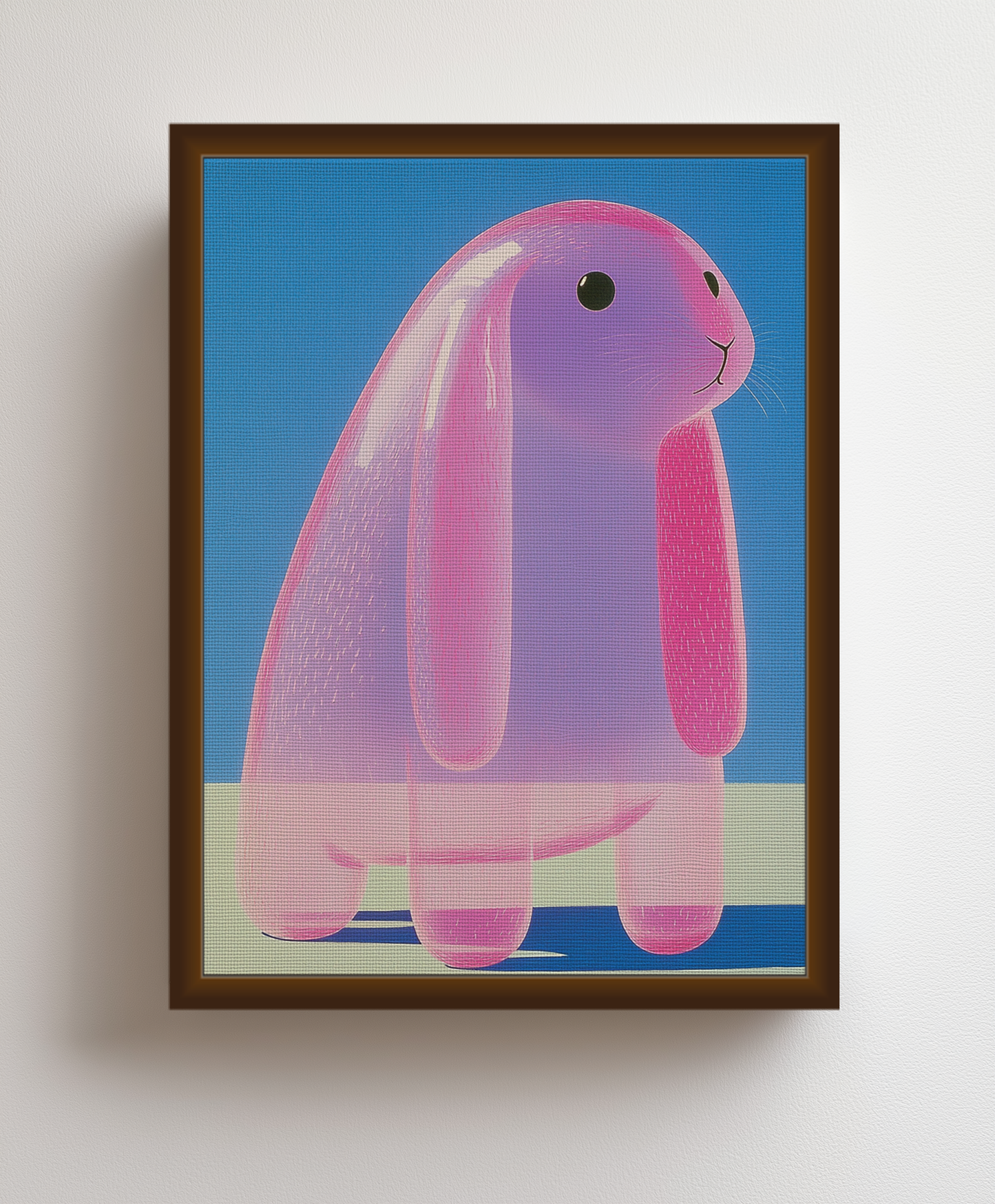 Translucent rabbit canvas painting