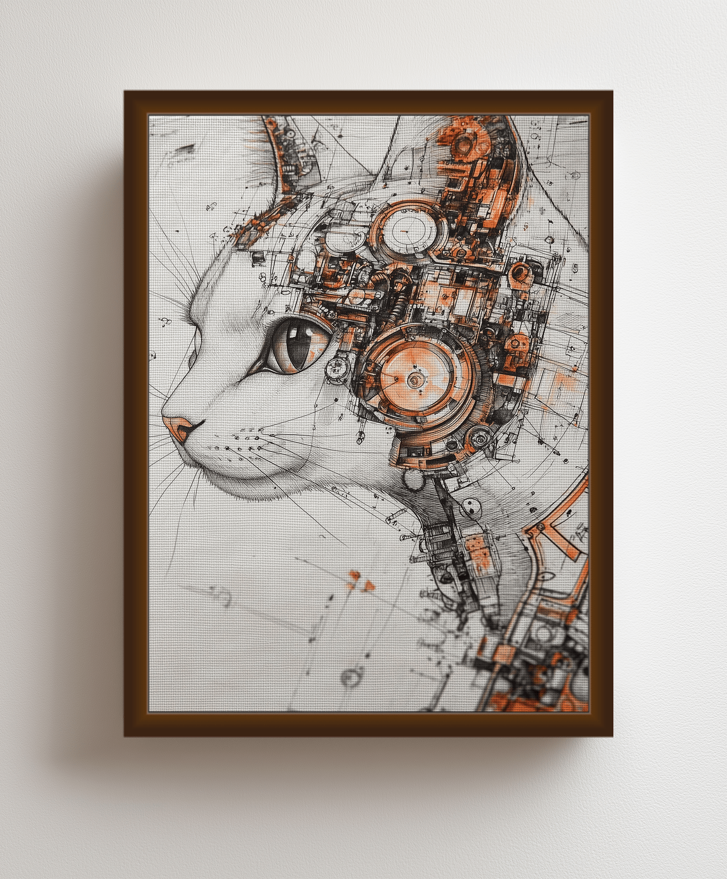 Canvas painting Robot Cat