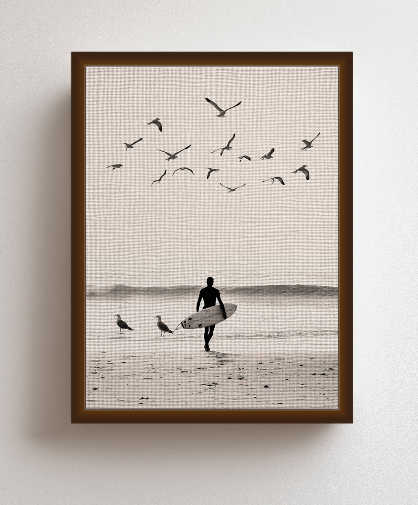 Canvas painting The Surfer and the Birds