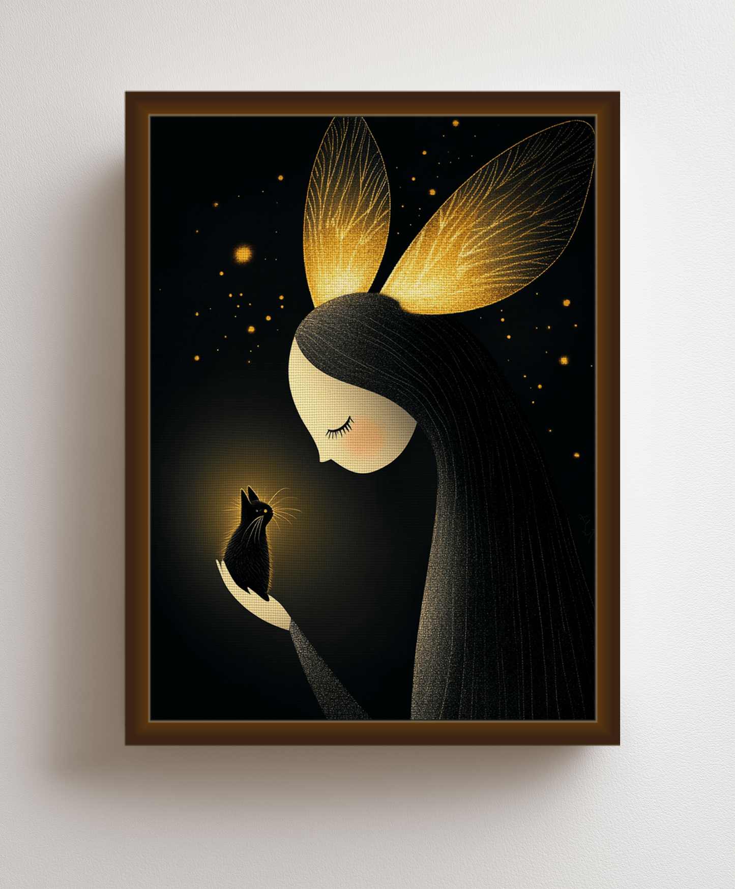 Canvas painting Angel in Golden Tones