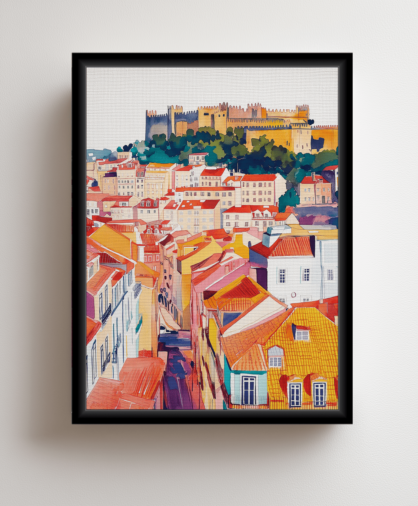 Canvas painting "The Multicolored City"