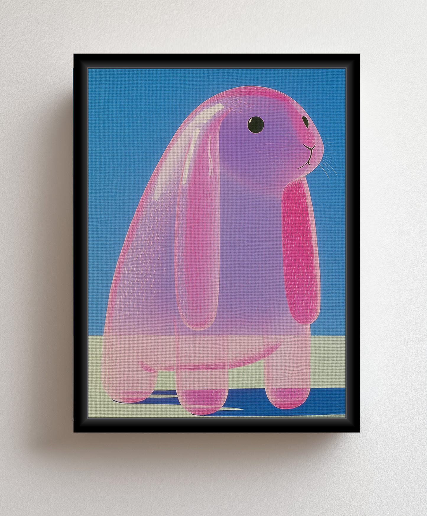 Translucent rabbit canvas painting