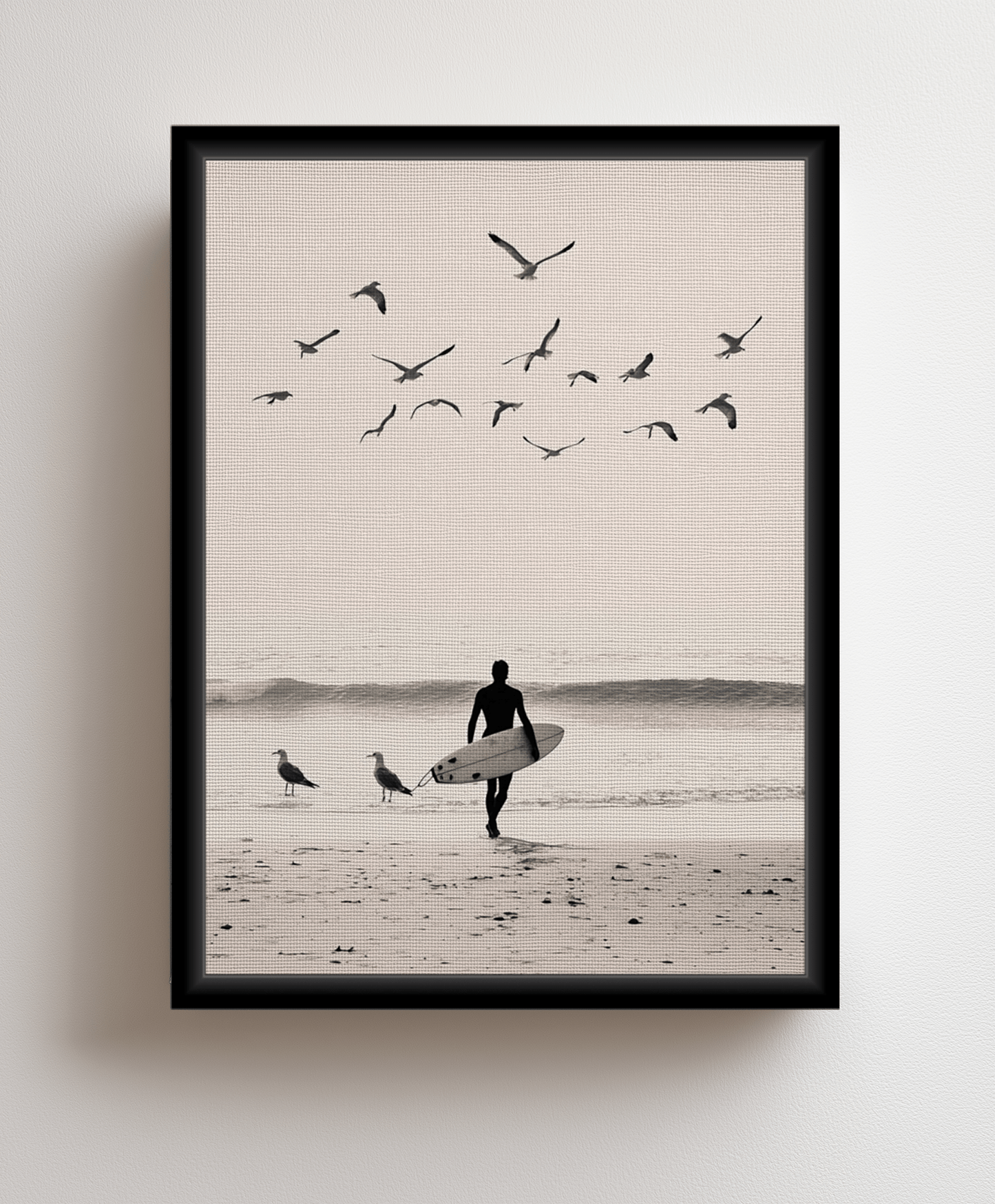 Canvas painting The Surfer and the Birds