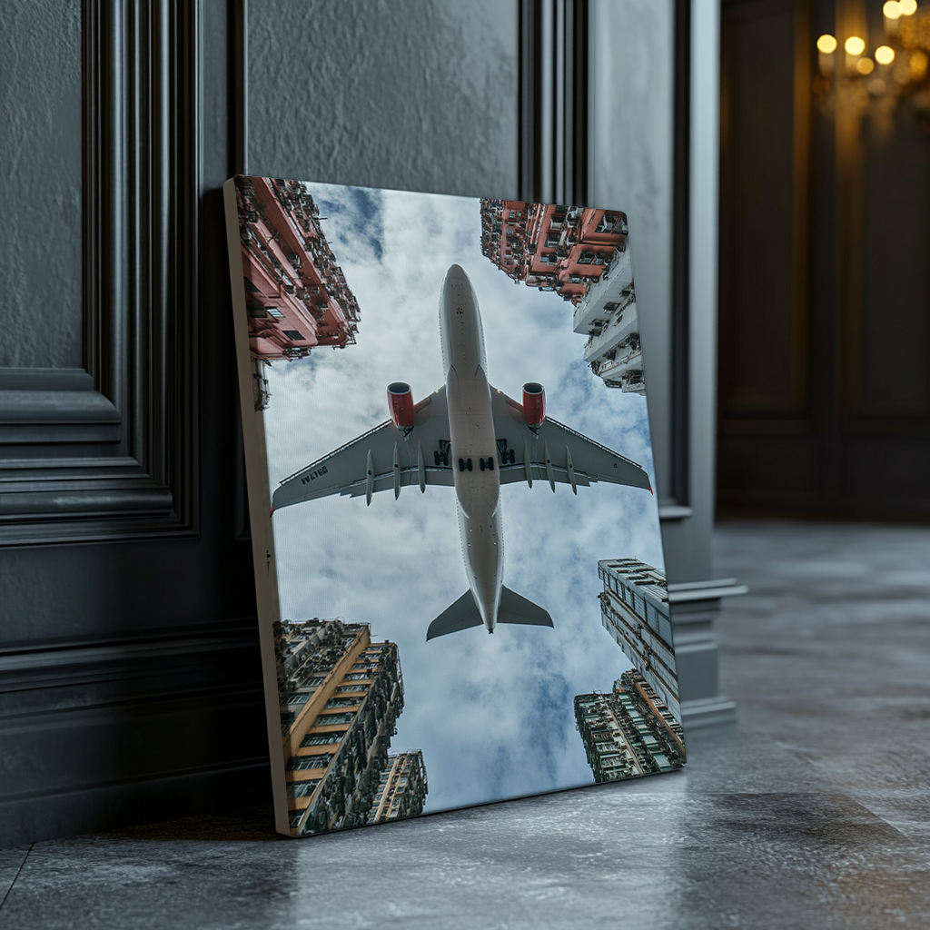 Canvas painting Flight Among Buildings