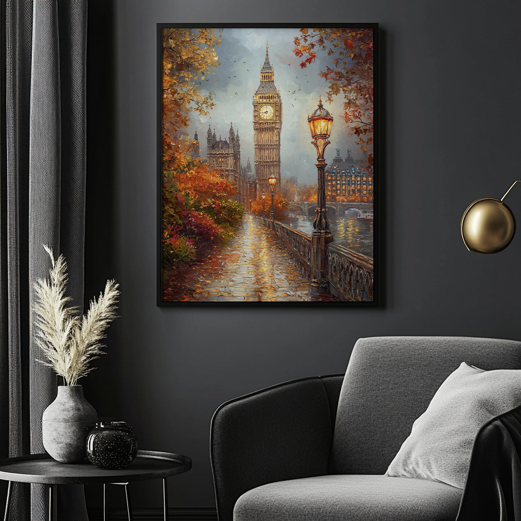 Canvas painting Big Ben and London Streets