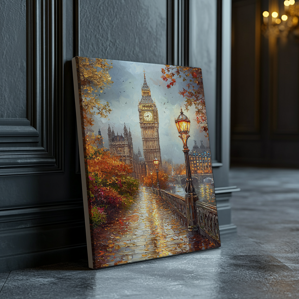 Canvas painting Big Ben and London Streets