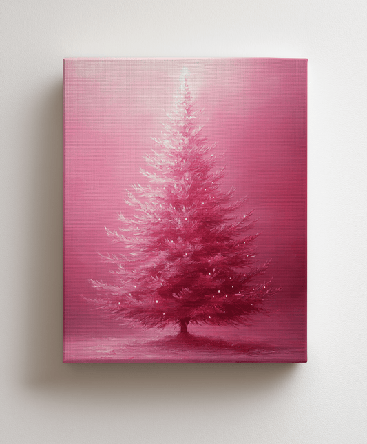 Minimalist Pink Fir canvas painting