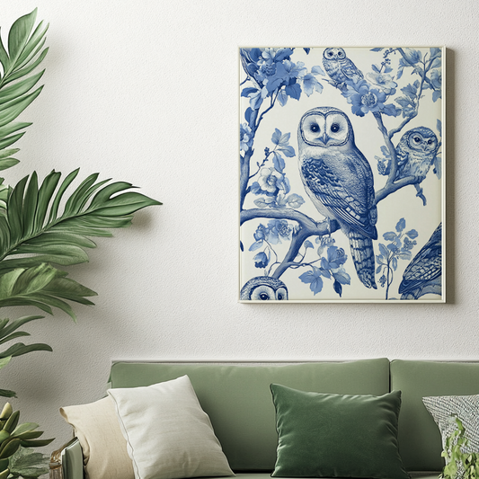 Canvas painting Mystic Owls