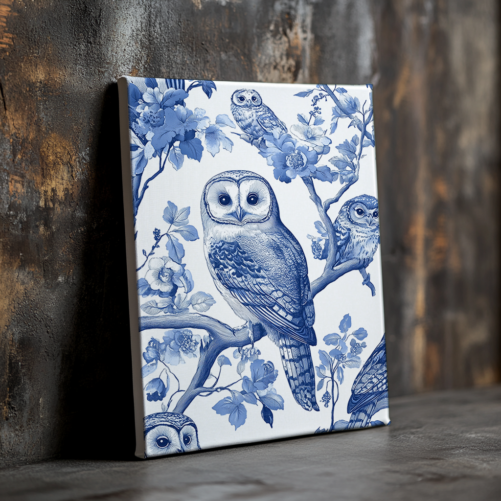 Canvas painting Mystic Owls