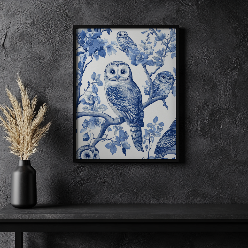 Canvas painting Mystic Owls