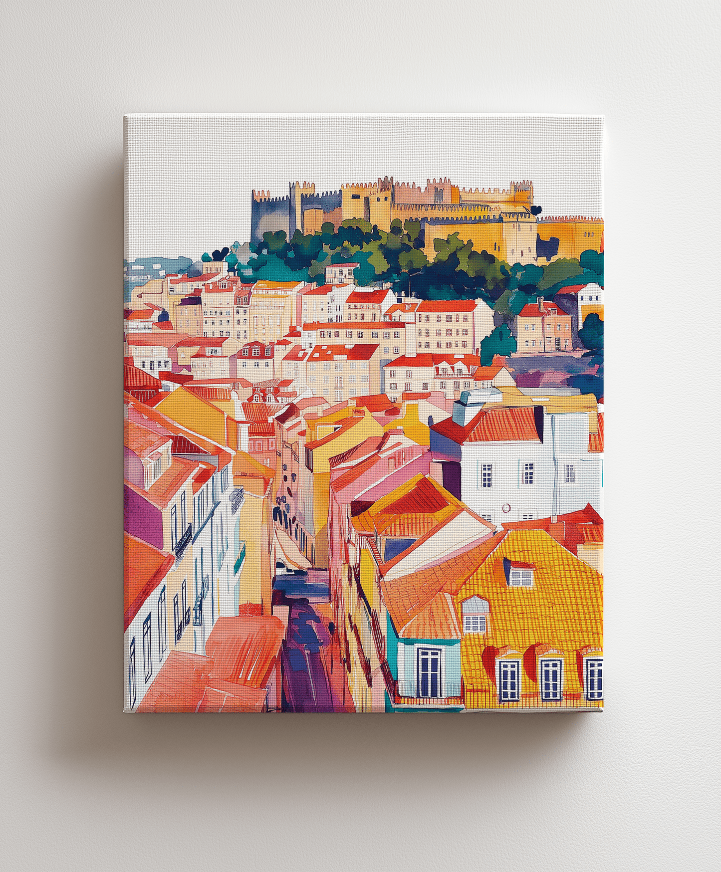 Canvas painting "The Multicolored City"