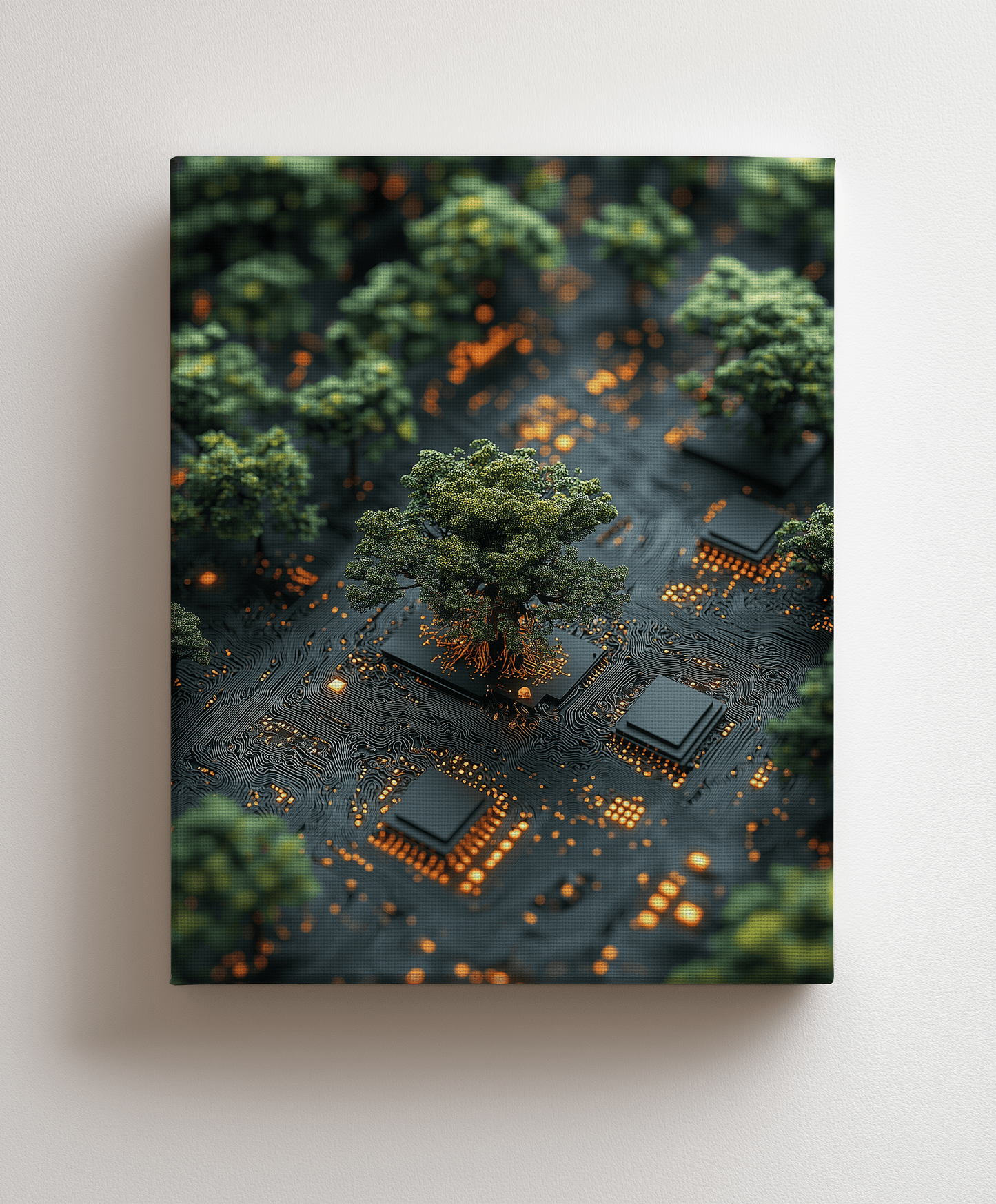 Nature circuit canvas painting