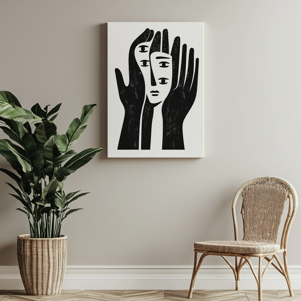 Self-reflection canvas painting