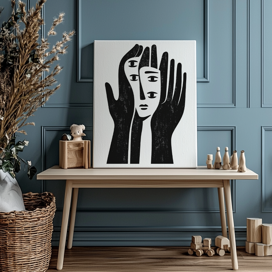 Self-reflection canvas painting