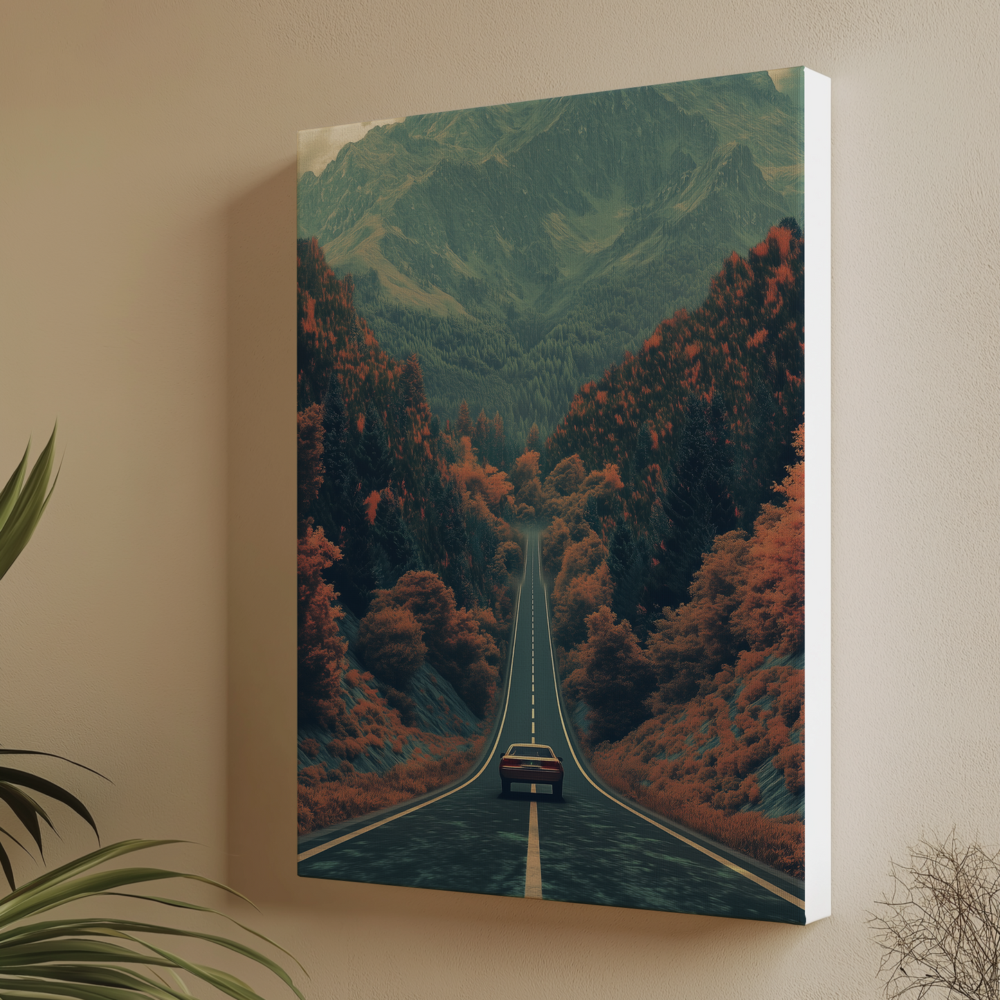 Mountain landscape canvas painting