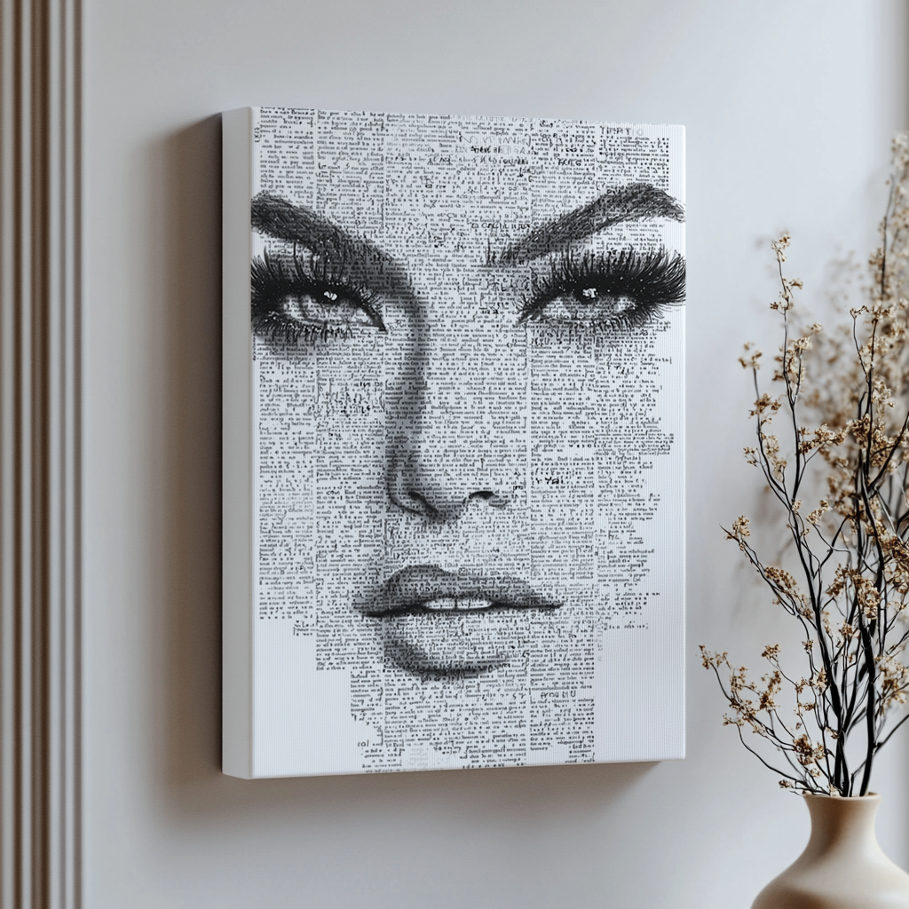 Canvas painting The Face of Words