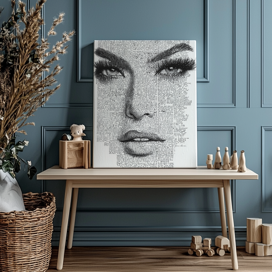 Canvas painting The Face of Words