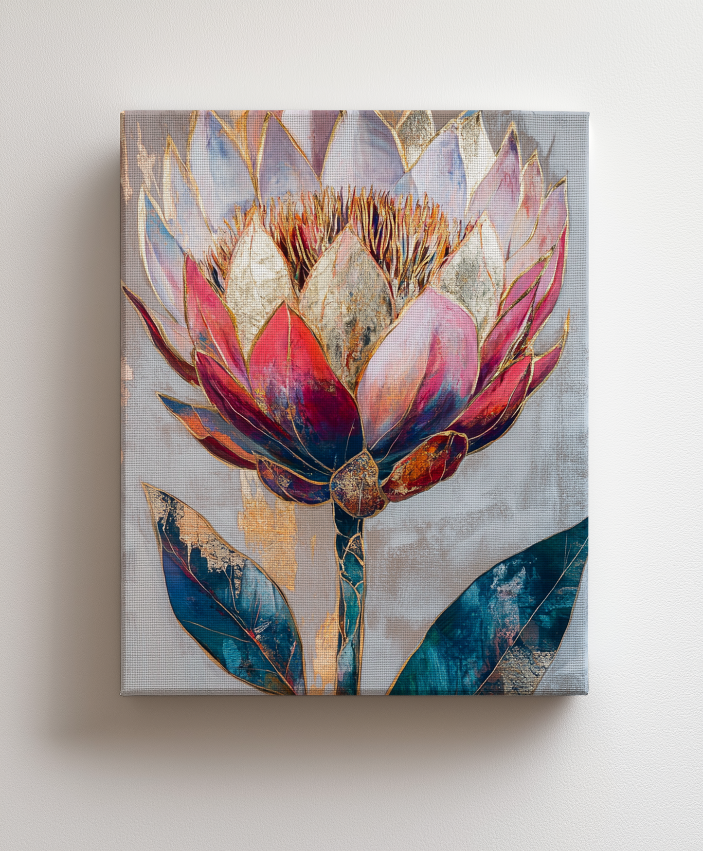 Metallic Flower canvas painting