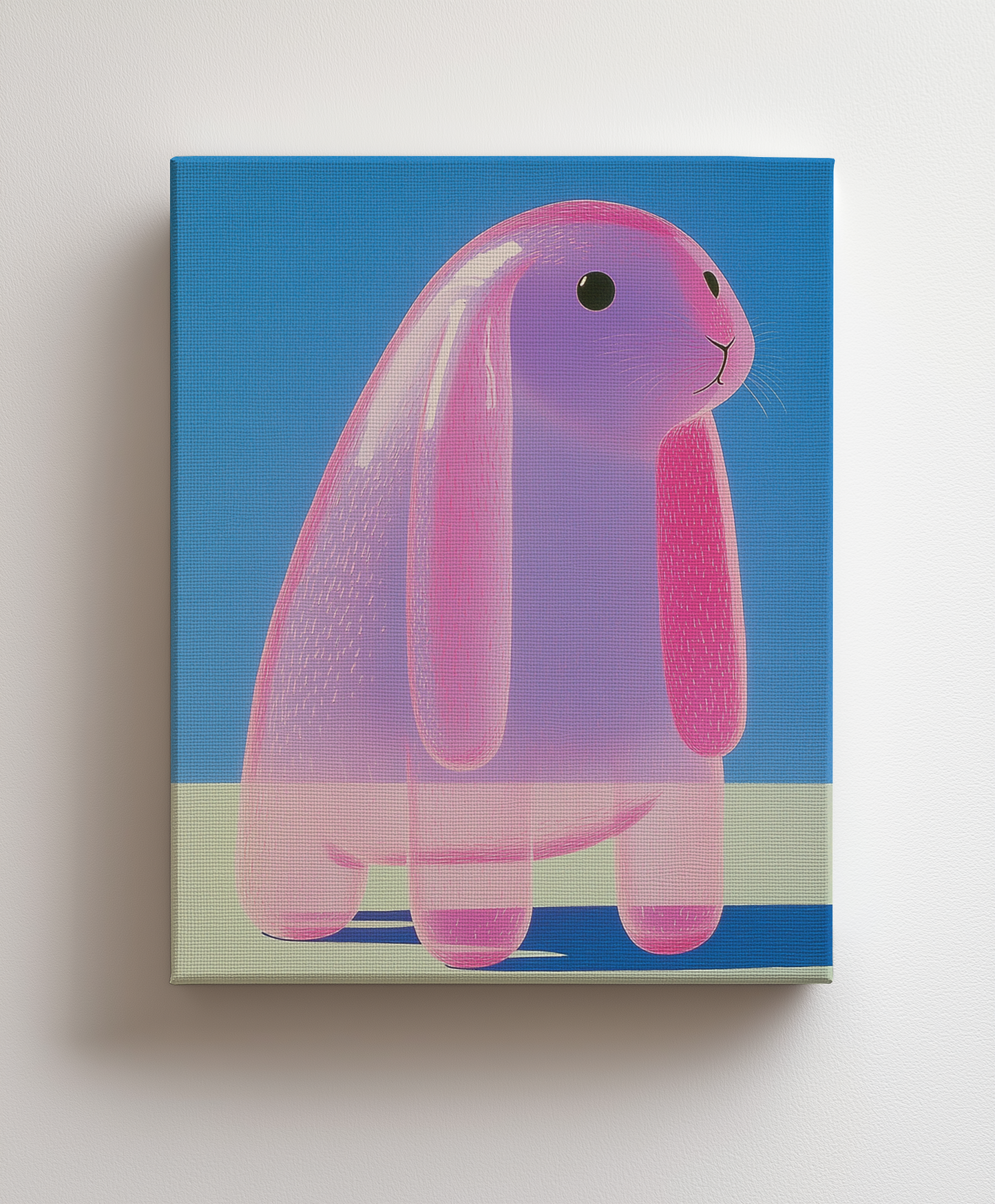 Translucent rabbit canvas painting