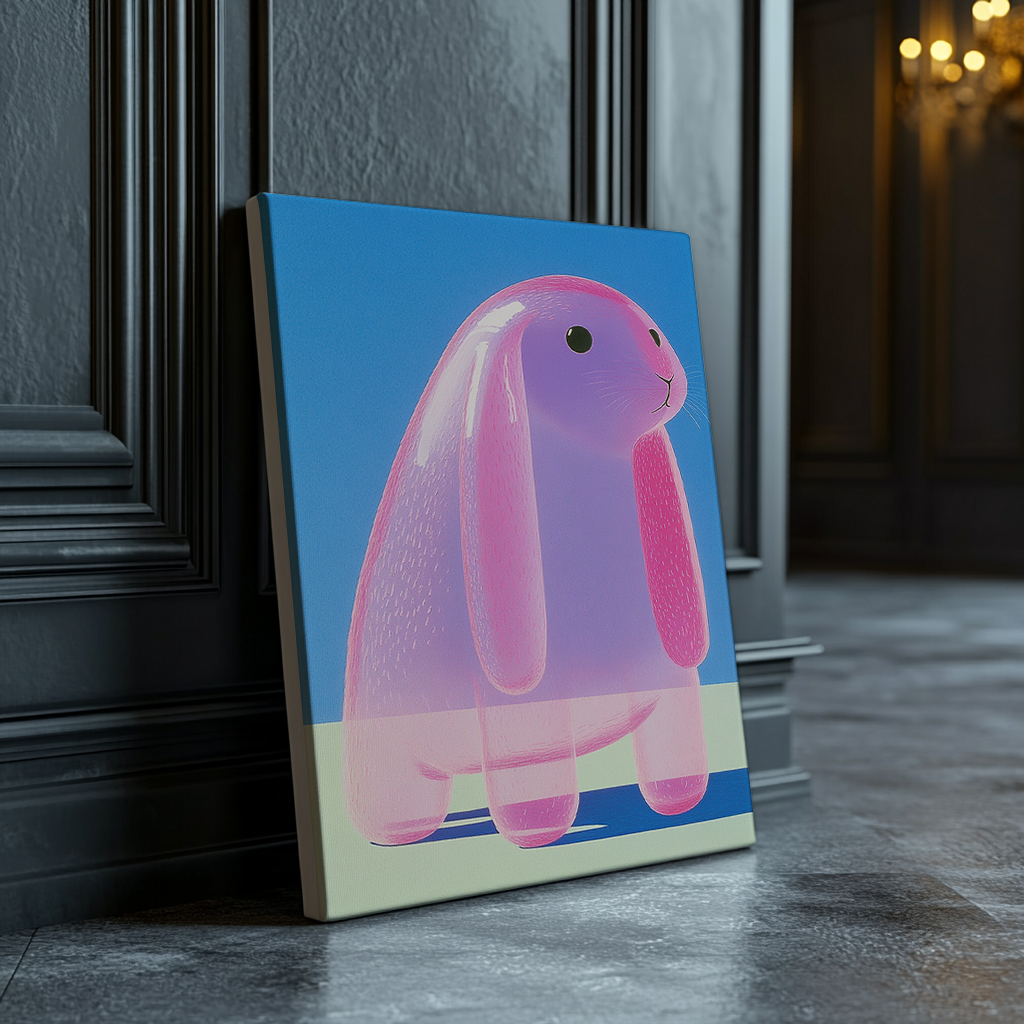 Translucent rabbit canvas painting