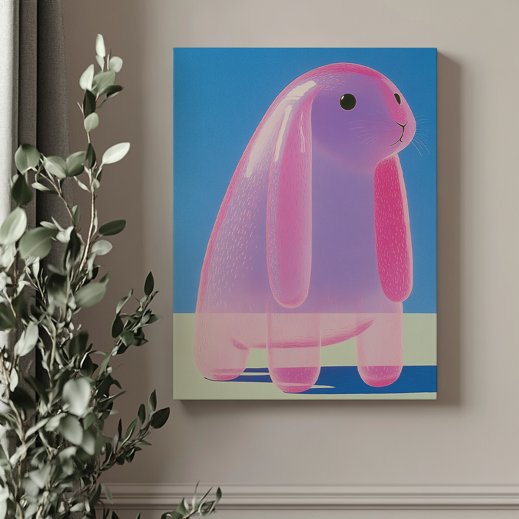 Translucent rabbit canvas painting