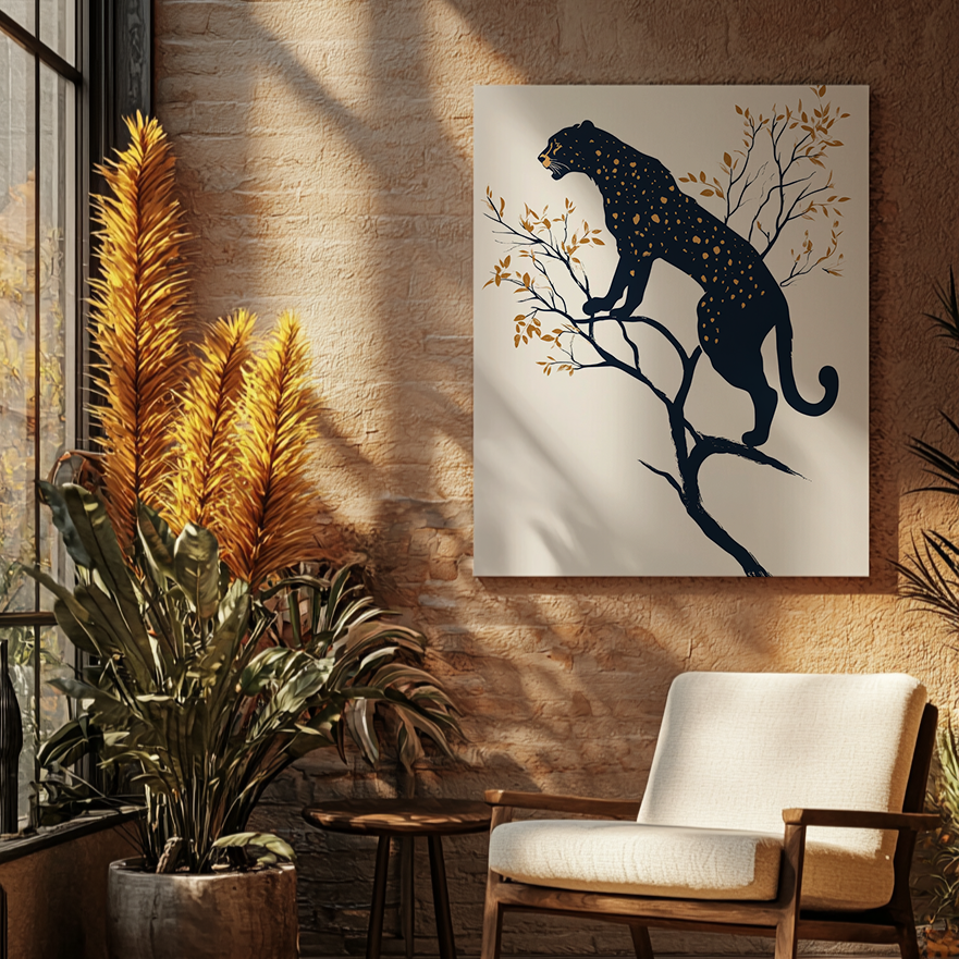 Canvas painting Graceful panther