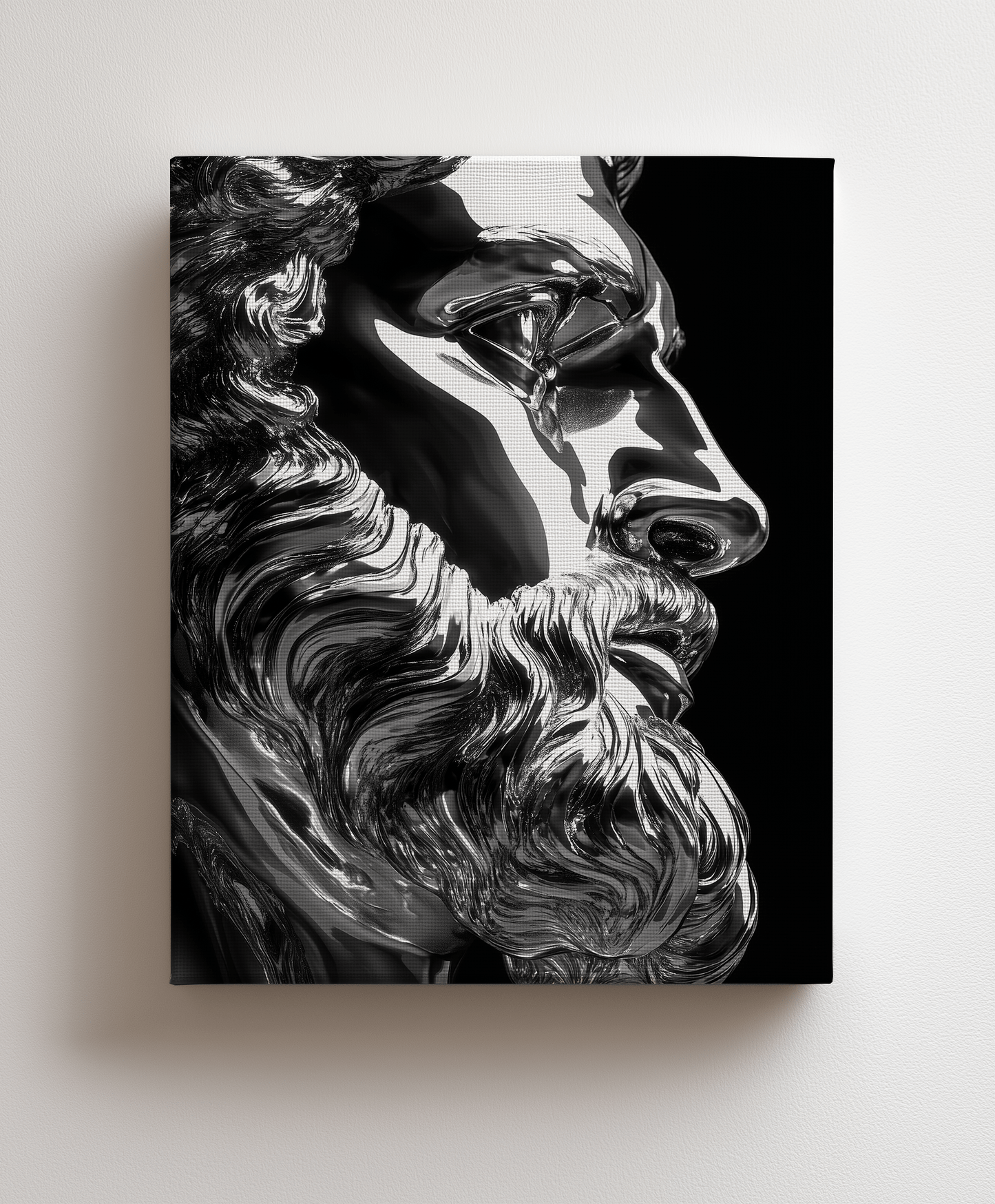 Canvas painting Silver God Sculpture