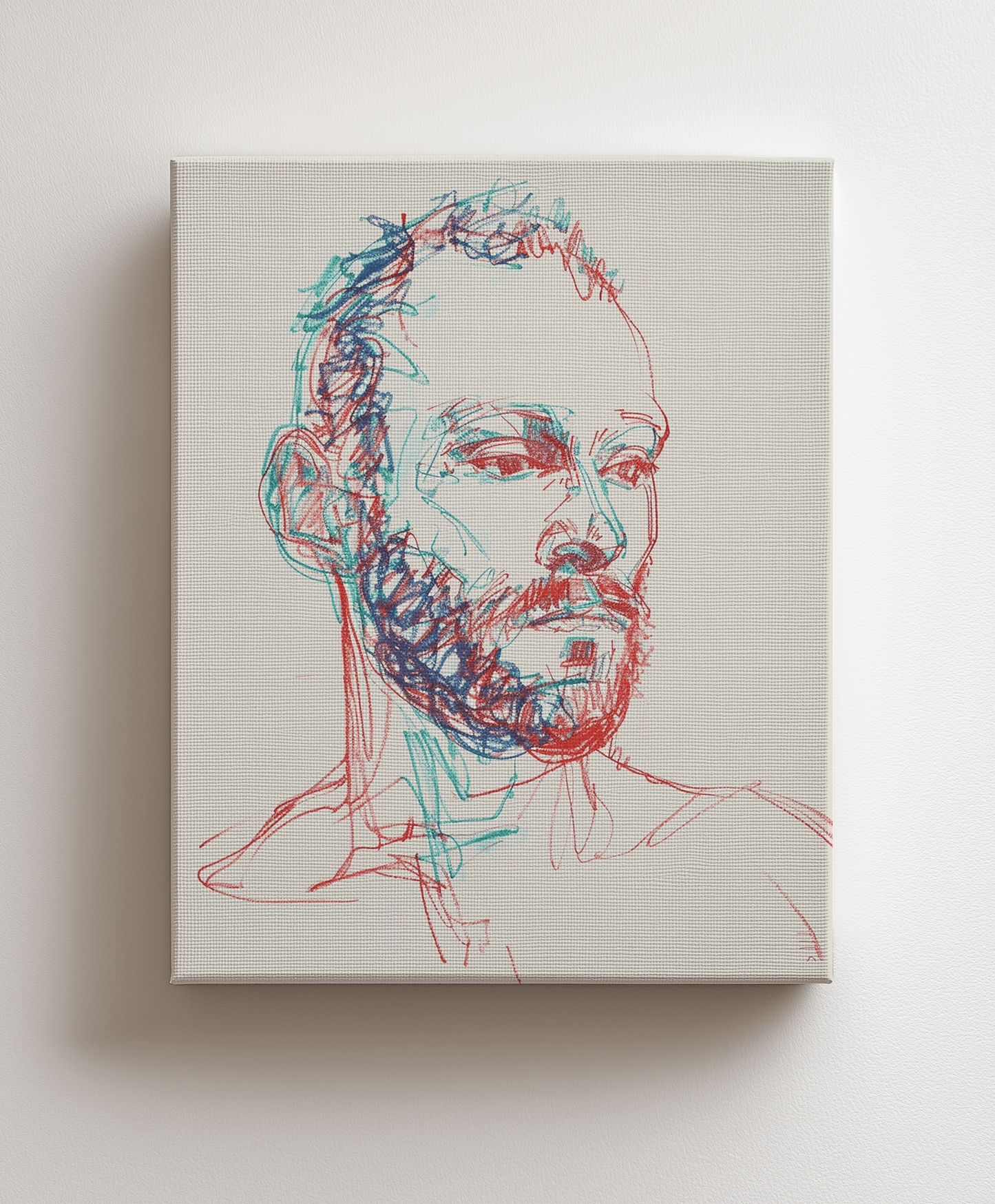 Canvas painting Outlined Male Portrait