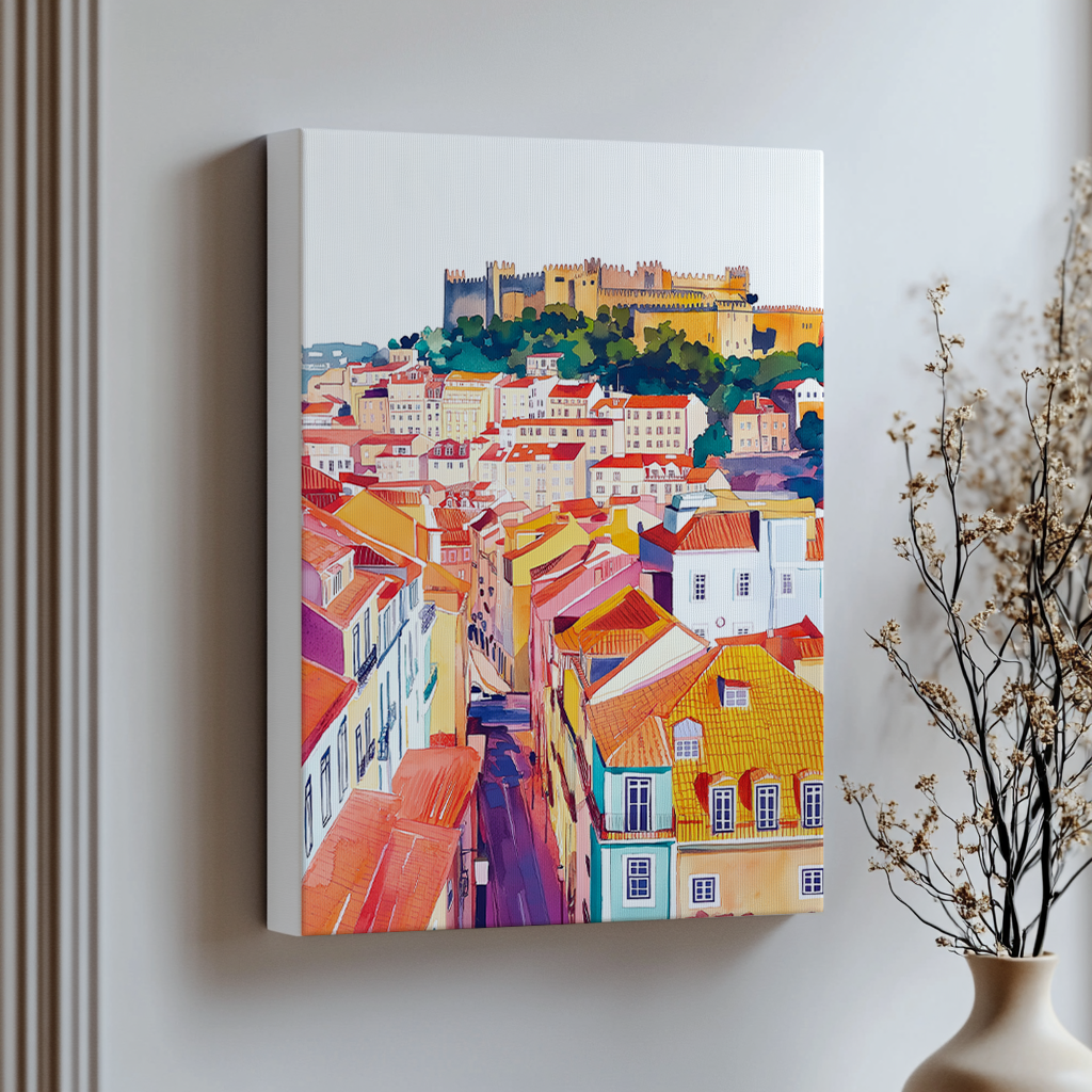 Canvas painting "The Multicolored City"