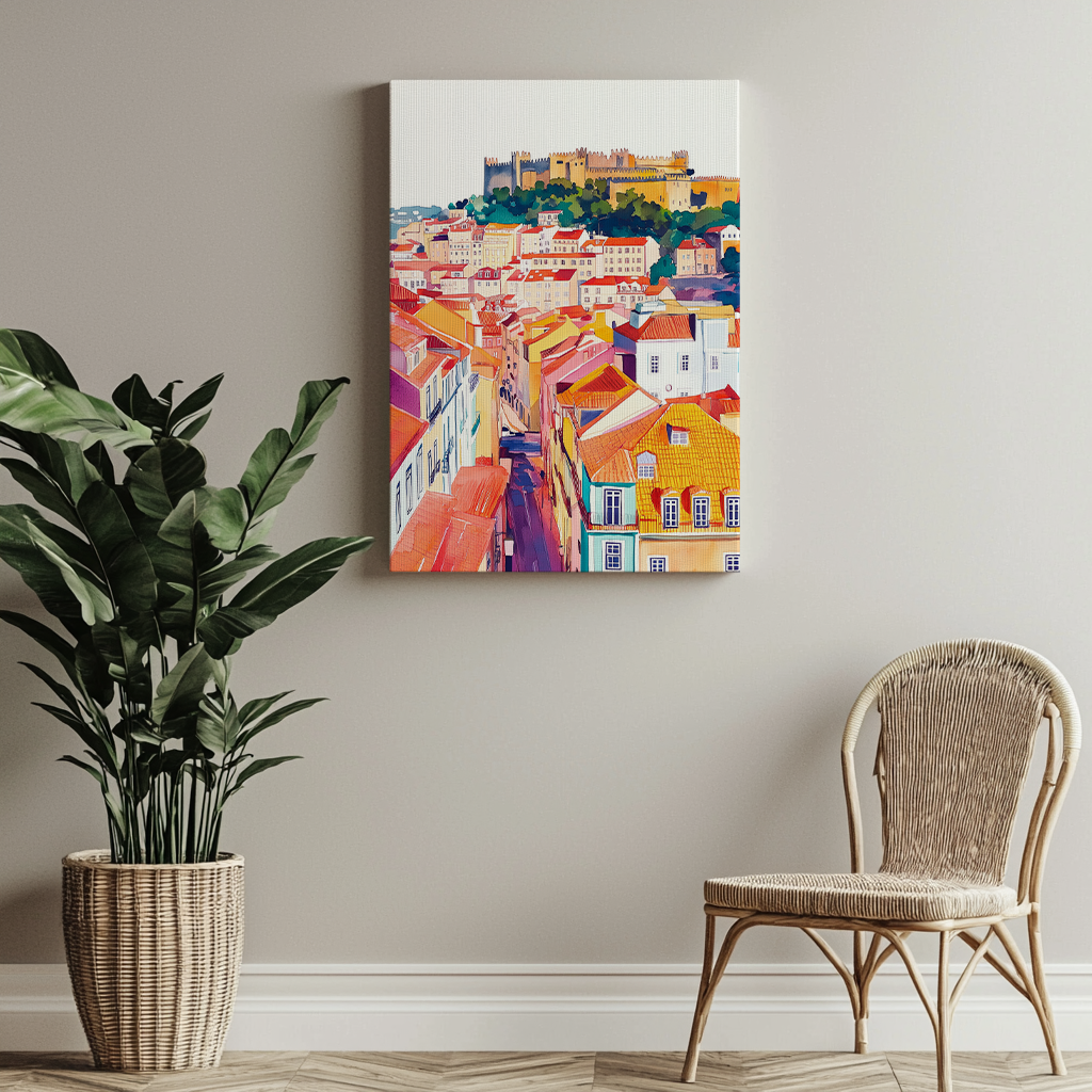 Canvas painting "The Multicolored City"