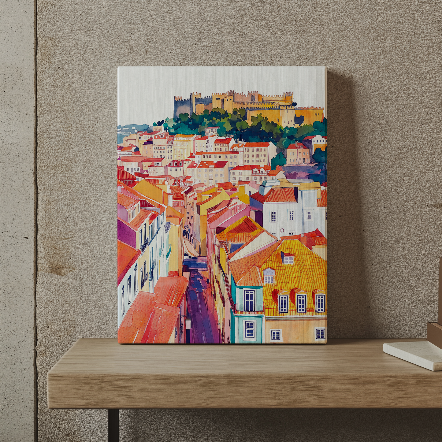 Canvas painting "The Multicolored City"