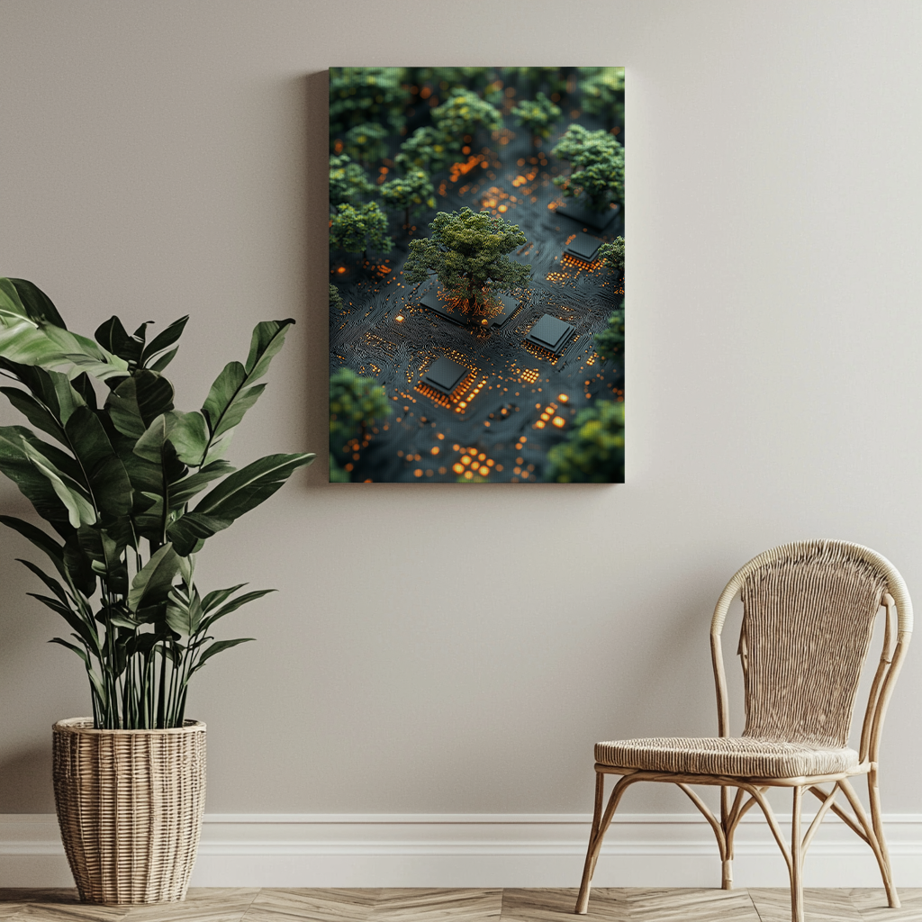 Nature circuit canvas painting