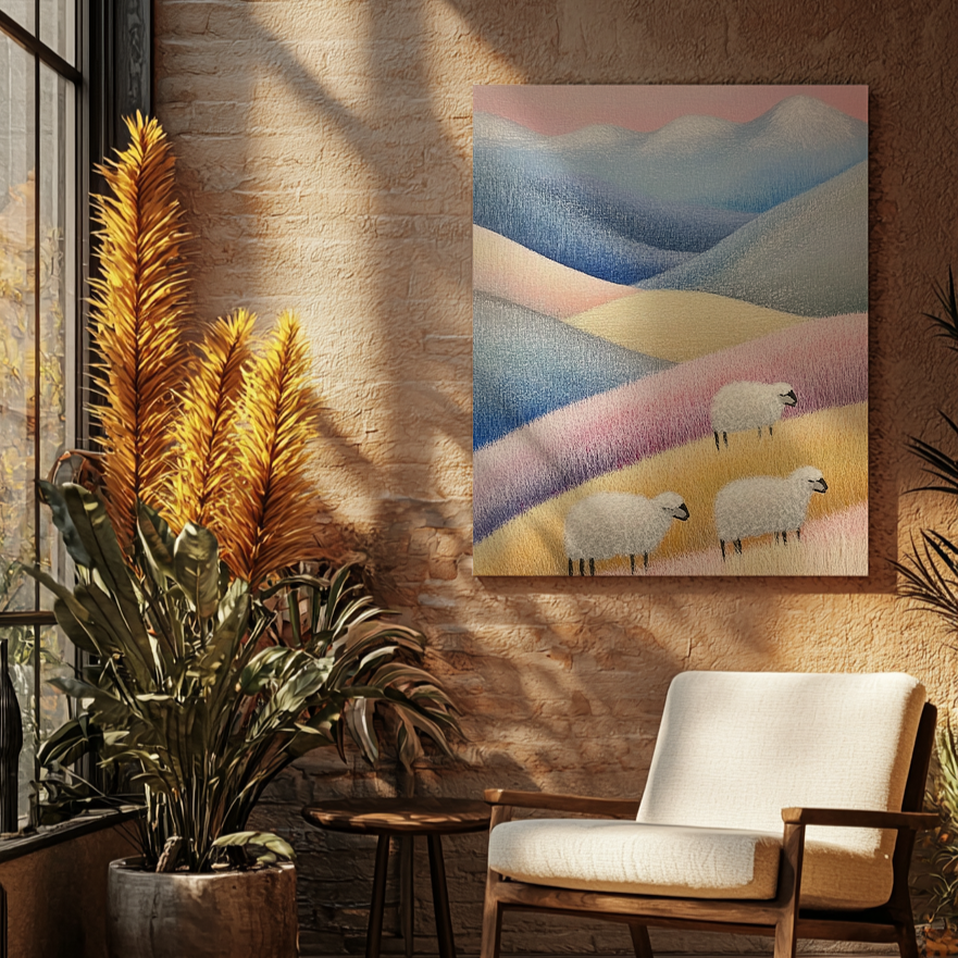 Canvas painting Idyllic Landscape in Pastel Tones