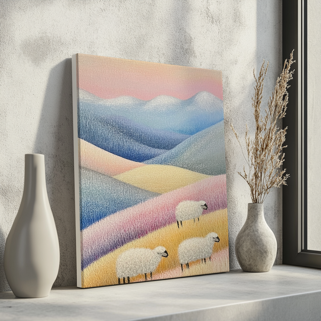 Canvas painting Idyllic Landscape in Pastel Tones