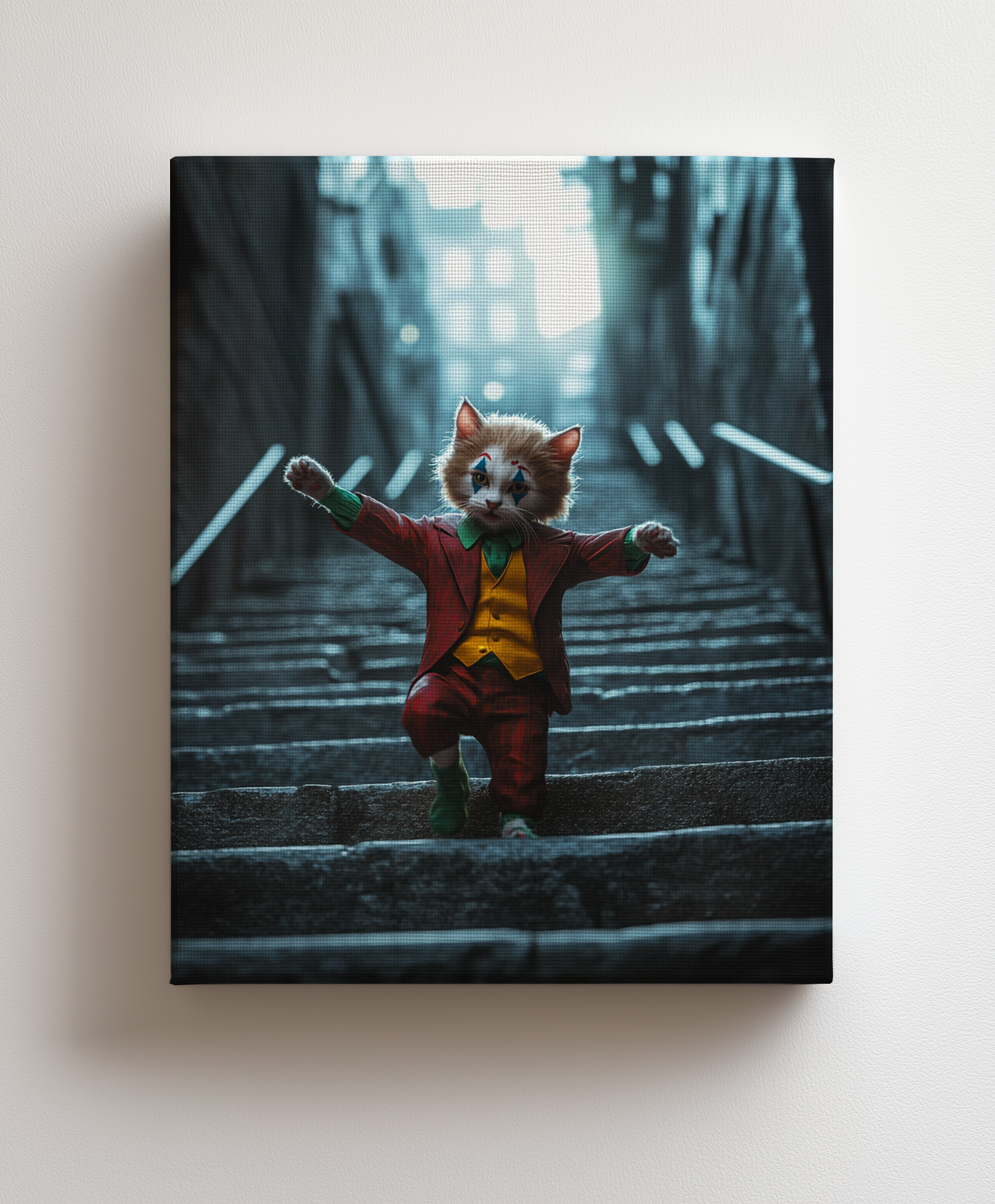 Joker cat canvas painting