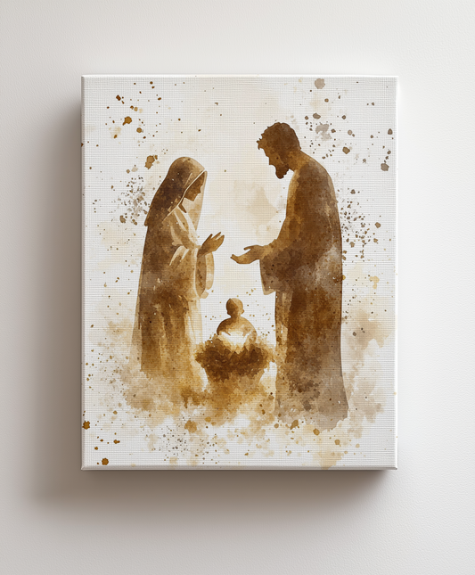 Nativity story canvas painting