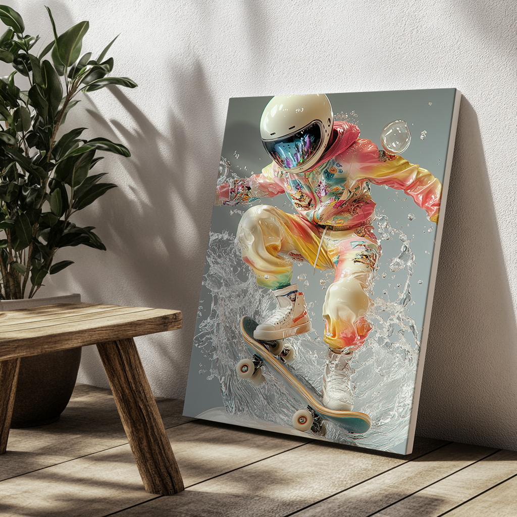 Astral Skateboarding canvas painting