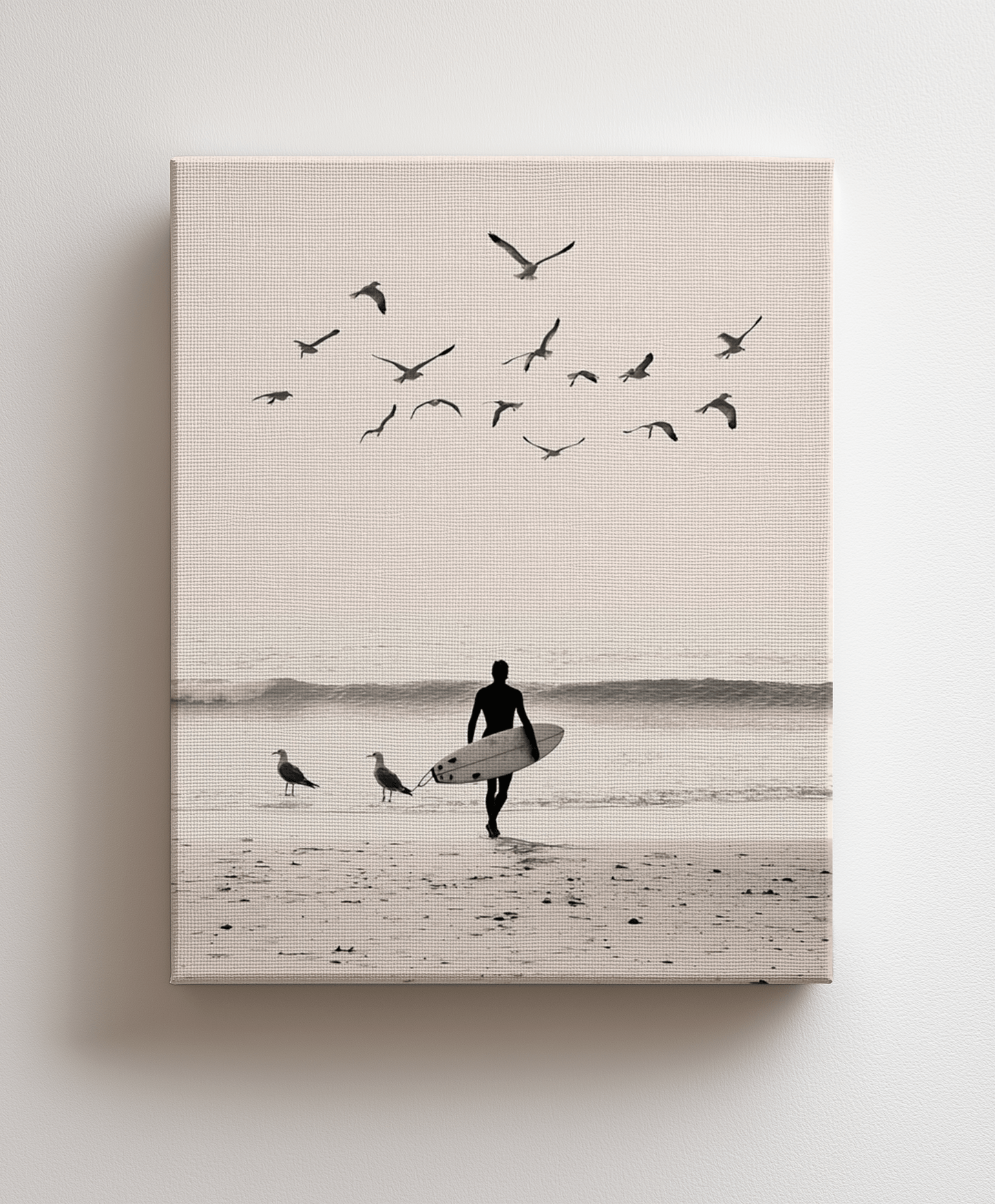 Canvas painting The Surfer and the Birds