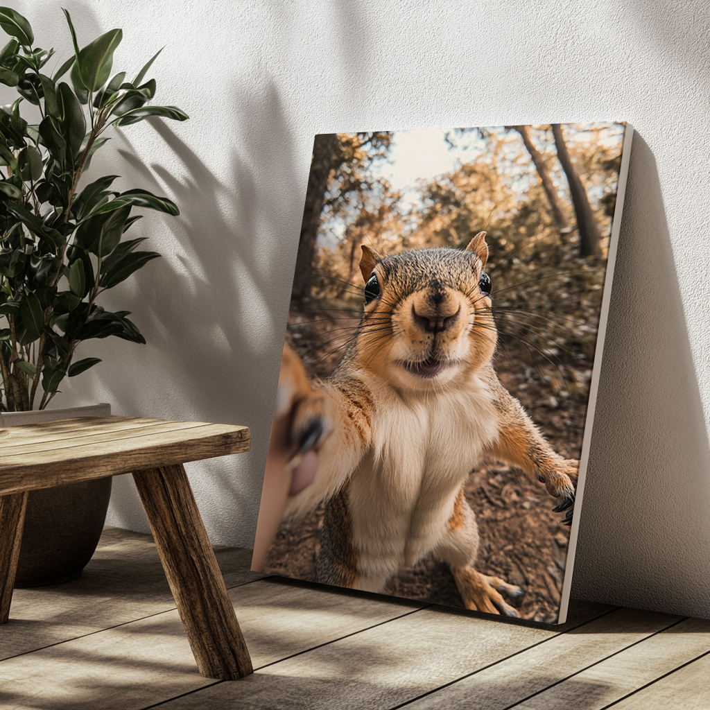 Squirrel Selfie canvas painting