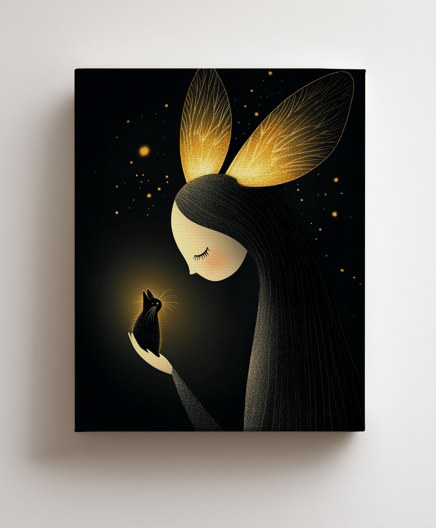 Canvas painting Angel in Golden Tones