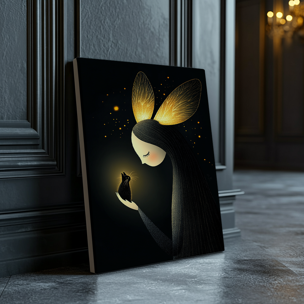 Canvas painting Angel in Golden Tones