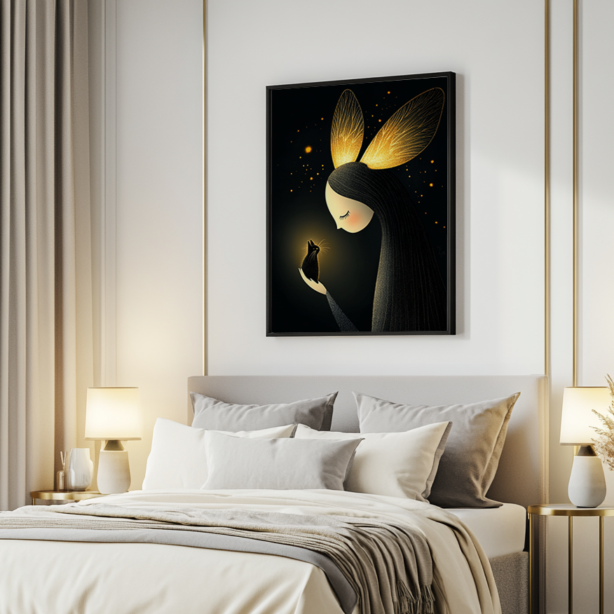 Canvas painting Angel in Golden Tones