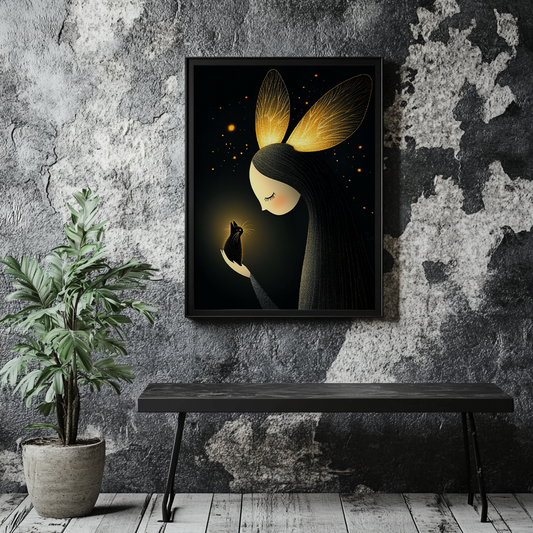 Canvas painting Angel in Golden Tones