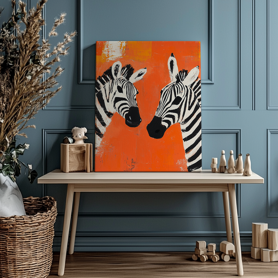 Canvas painting African Zebras